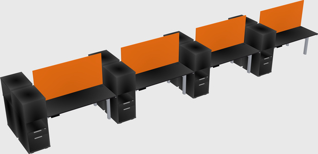 Shared electric desk + cabinet