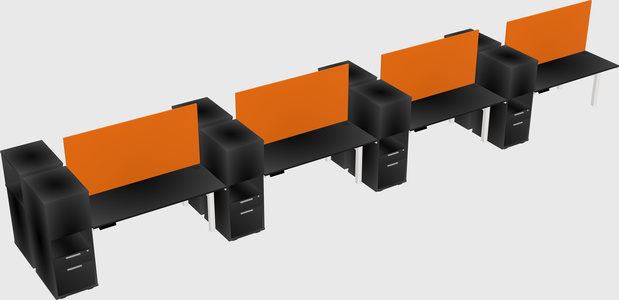 Shared electric desk + cabinet