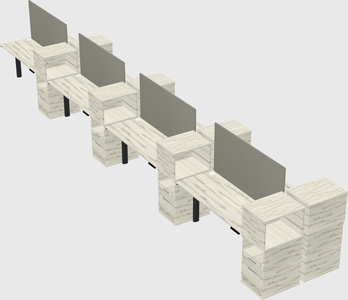 Shared electric desk + cabinet