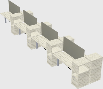 Shared electric desk + cabinet
