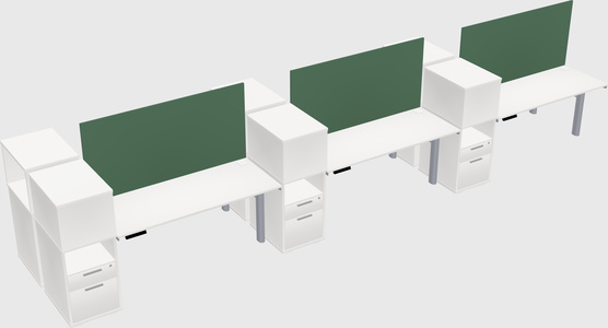 Shared electric desk + cabinet