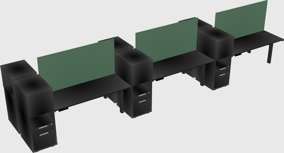 Shared electric desk + cabinet