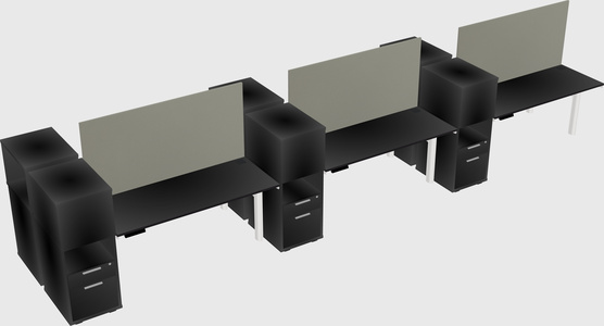 Shared electric desk + cabinet