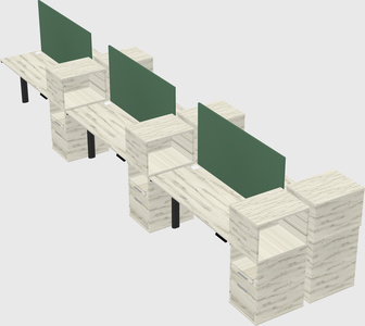 Shared electric desk + cabinet