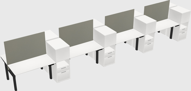 Shared electric desk + cabinet