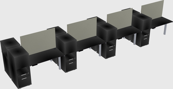 Shared electric desk + cabinet
