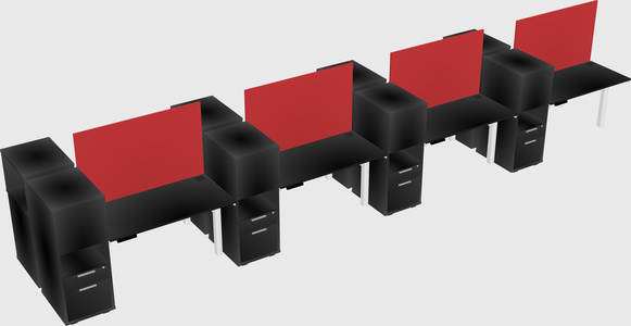 Shared electric desk + cabinet