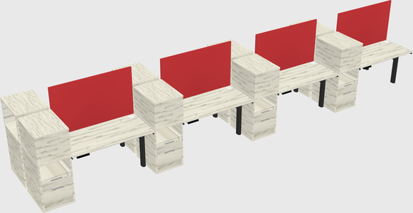 Shared electric desk + cabinet