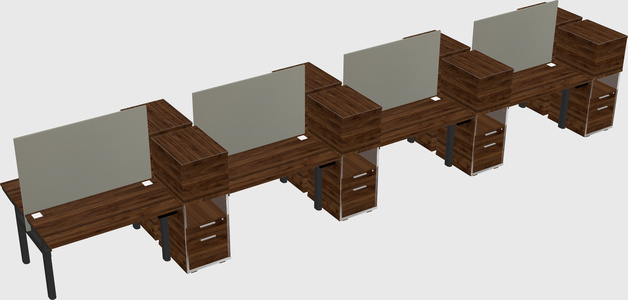 Shared electric desk + cabinet