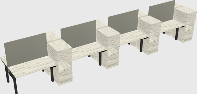 Shared electric desk + cabinet