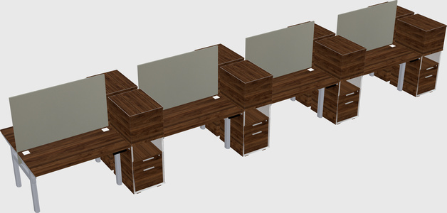 Shared electric desk + cabinet