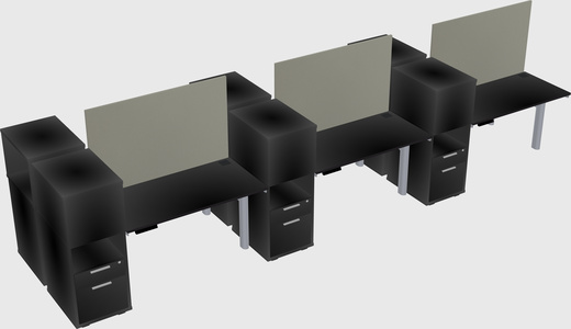Shared electric desk + cabinet
