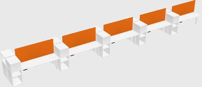 Shared electric desk + cabinet