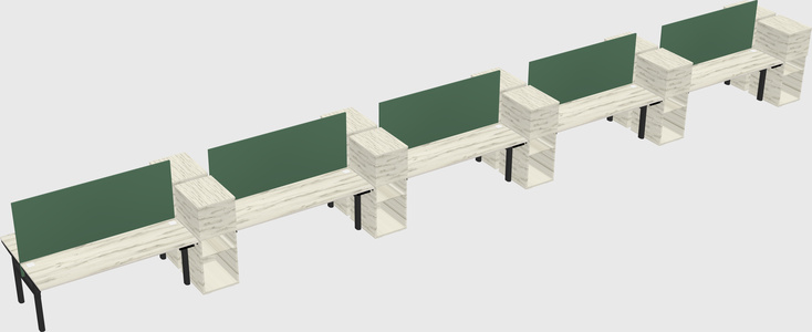 Shared electric desk + cabinet