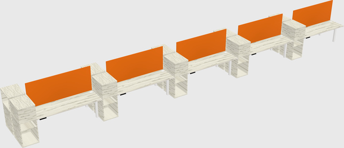 Shared electric desk + cabinet