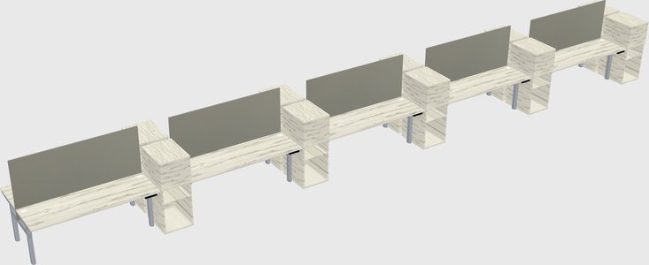 Shared electric desk + cabinet