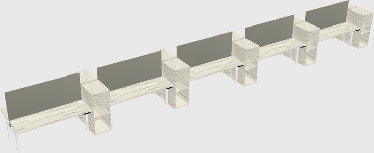 Shared electric desk + cabinet