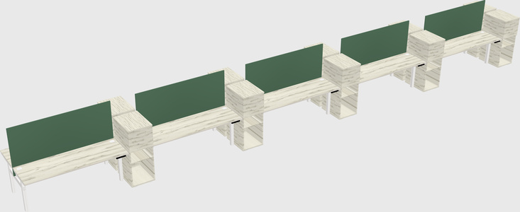 Shared electric desk + cabinet