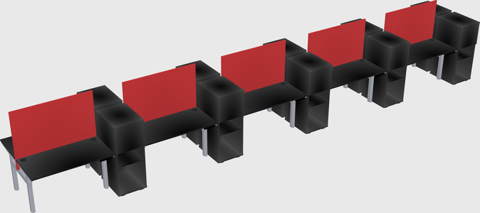 Shared electric desk + cabinet