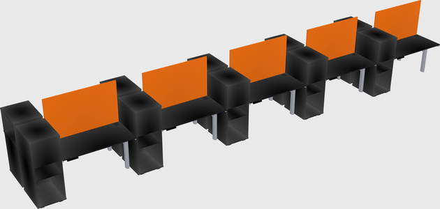 Shared electric desk + cabinet