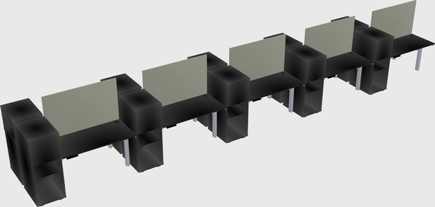Shared electric desk + cabinet