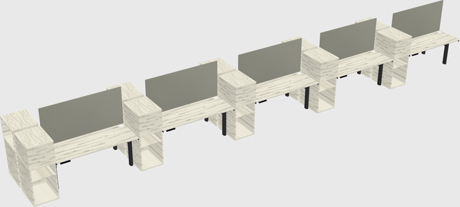 Shared electric desk + cabinet