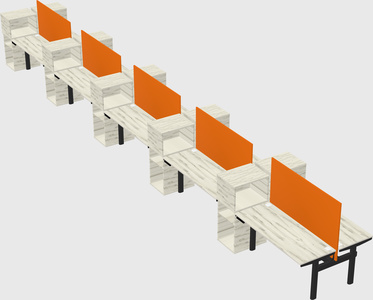 Shared electric desk + cabinet