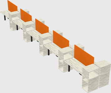 Shared electric desk + cabinet