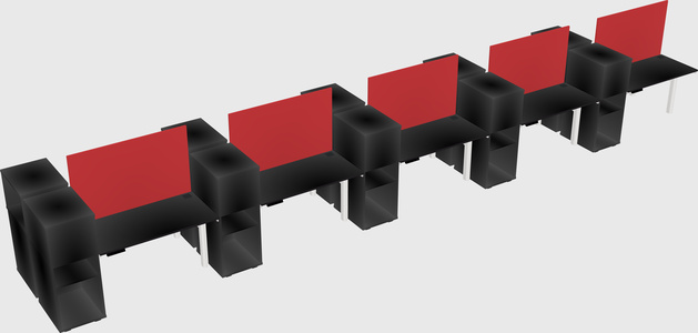 Shared electric desk + cabinet