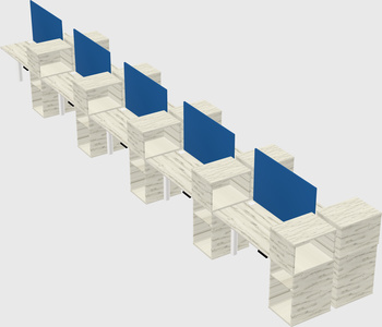 Shared electric desk + cabinet