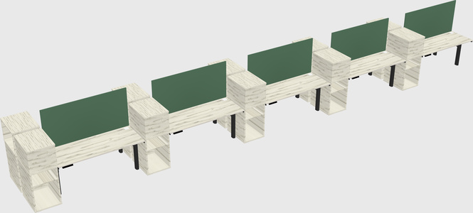 Shared electric desk + cabinet