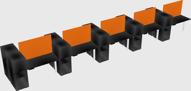 Shared electric desk + cabinet