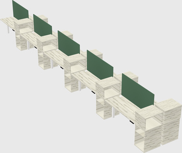 Shared electric desk + cabinet