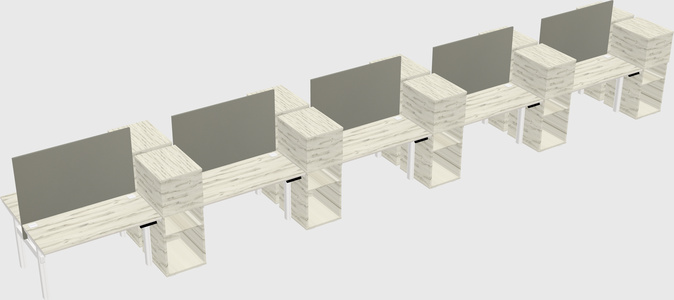 Shared electric desk + cabinet