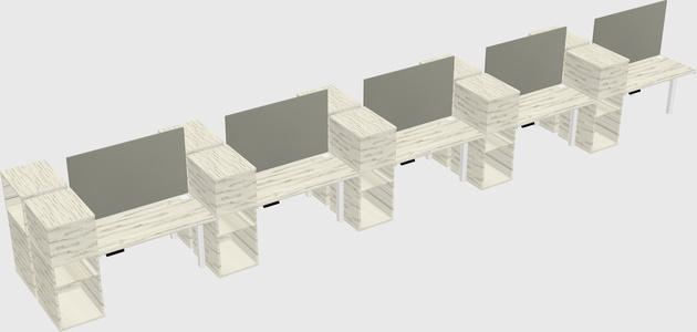 Shared electric desk + cabinet