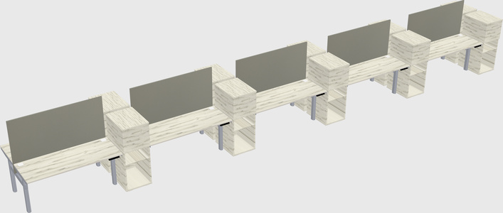 Shared electric desk + cabinet