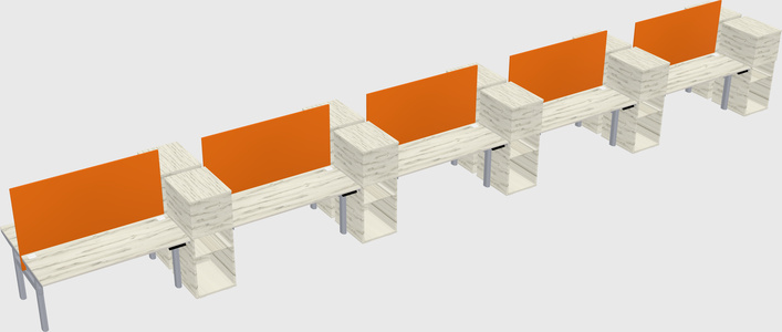 Shared electric desk + cabinet