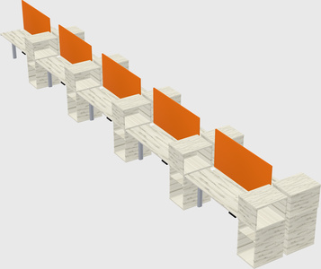 Shared electric desk + cabinet