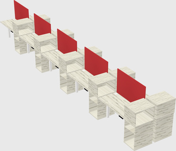 Shared electric desk + cabinet