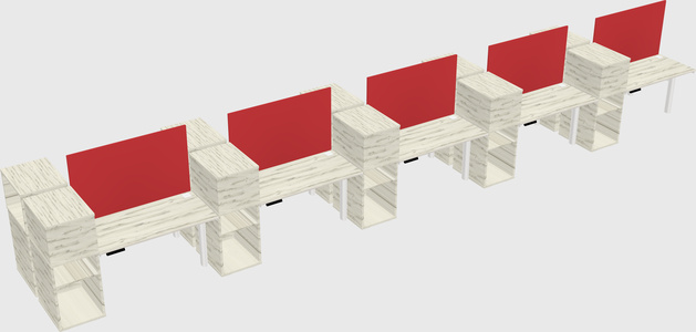 Shared electric desk + cabinet