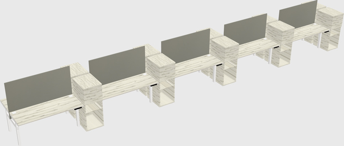 Shared electric desk + cabinet