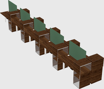 Shared electric desk + cabinet