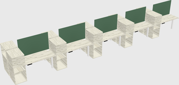Shared electric desk + cabinet