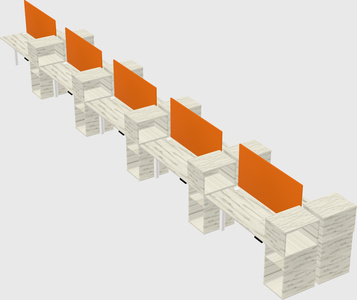 Shared electric desk + cabinet