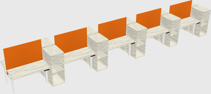 Shared electric desk + cabinet