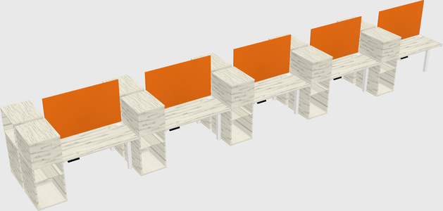 Shared electric desk + cabinet