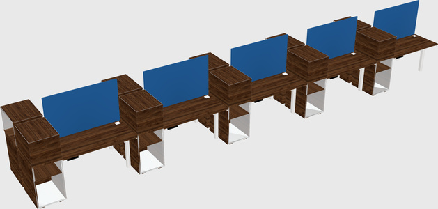 Shared electric desk + cabinet