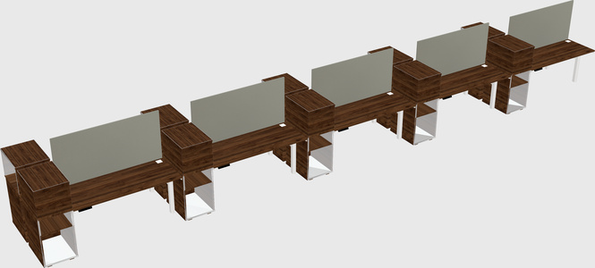 Shared electric desk + cabinet