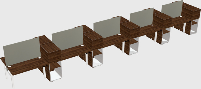 Shared electric desk + cabinet