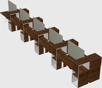Shared electric desk + cabinet